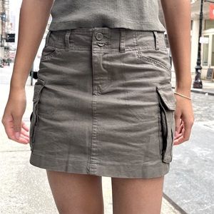 Loft Gray Twill Cargo Skirt